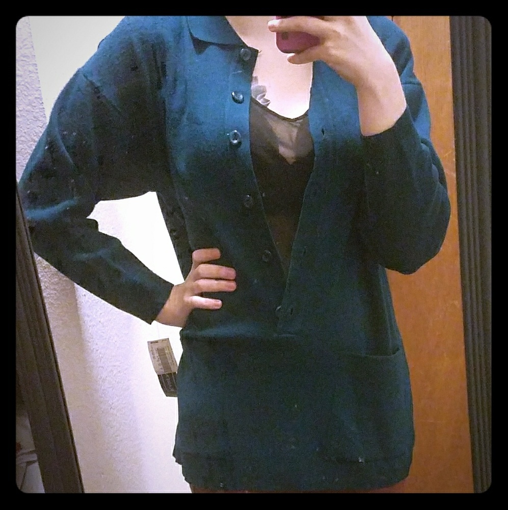 Blue-Green Button Up